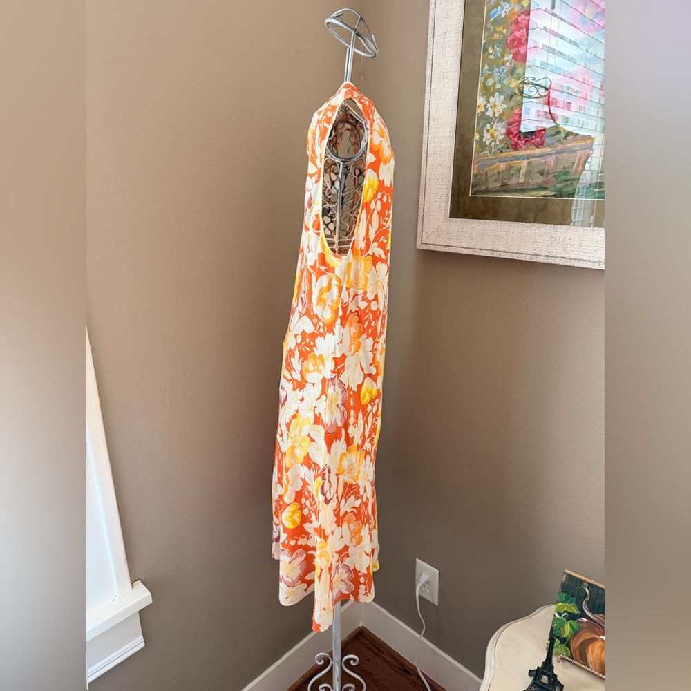 Dôen Alamere 💯 Silk Dress in the Sienna Anemone Bloom print size S - Picture 4 of 8